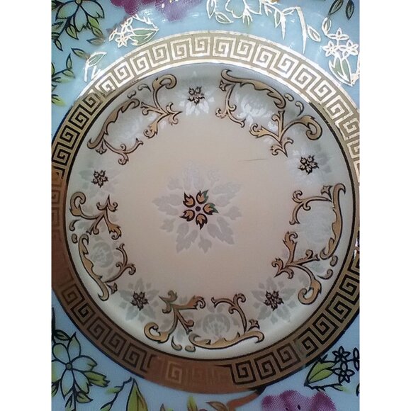 CC & T Porcelain Tea Cup Saucer Set With Pink Floral Design and Gold Accents - Picture 8 of 11